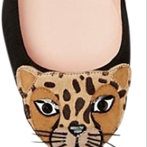 X SOLD X NEW Kate Spade Black Norman Leopard Flats - Picture 4 of 8